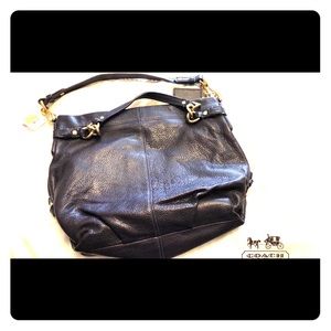 Purple coach over the shoulder purse